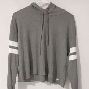 this is a Hollister dark gray crop-top.